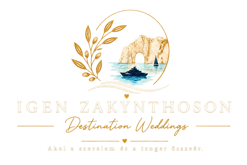 Az Igen Zakynthoson esküvőszervező márka világos logója
